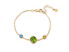 Natural Peridot, Blue Topaz & Citrine Bracelet in 14K Yellow Gold by AME Jewellery