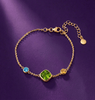 Lắc tay vàng 14K đá quý tự nhiên Blue Topaz, Peridot và citrine - AME Jewellery