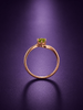 Natural Peridot Solitaire Twist Ring in 14K Rose Gold by AME Jewellery