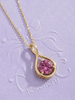 Mặt dây chuyền Vàng Đá quý tự nhiên Natural Pink Tourmaline Pendant Necklace in 14K Yellow Gold by AME Jewellery