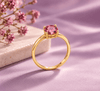 Natural Pink-Purple Tourmaline Ring in 14K Yellow Gold - AME Jewellery