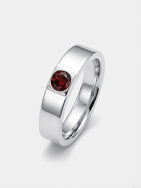 Nhẫn Đá quý tự nhiên Natural Red Garnet Ring in Sterling Silver by AME Jewellery
