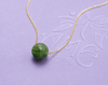 Dây chuyền Vàng Cẩm thạch thiên nhiên Natural Nephrite Jade Carved Bead Gold Chain Necklace by AME Jewellery