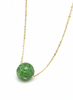 Dây chuyền Vàng Cẩm thạch thiên nhiên Natural Nephrite Jade Carved Bead Gold Chain Necklace by AME Jewellery