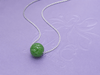 Natural Nephrite Jade Carved Bead Chain Necklace in Sterling Silver - AME Jewellery