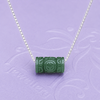 Natural Carved Nephrite Lu Lu Tong Chain Necklace in Sterling Silver - AME Jewellery
