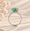 Nhẫn bạc cao cấp Cẩm thạch thiên nhiên (Jadeite - Phỉ Thúy 翡翠 Fěicuì) - AME Jewellery. 