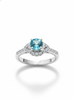 Nhẫn nữ Đá quý tự nhiên Blue Topaz Halo Ring in Sterling Silver by AME Jewellery