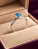 Nhẫn nữ đá quý tự nhiên Blue topaz 5mm - AME Jewellery