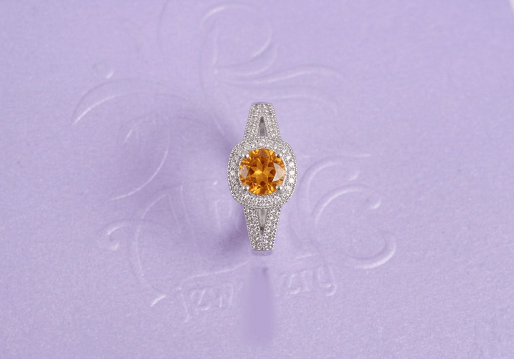 Nhẫn Đá quý thiên nhiên Citrine Vintage Ring in Sterling Silver by AME Jewellery
