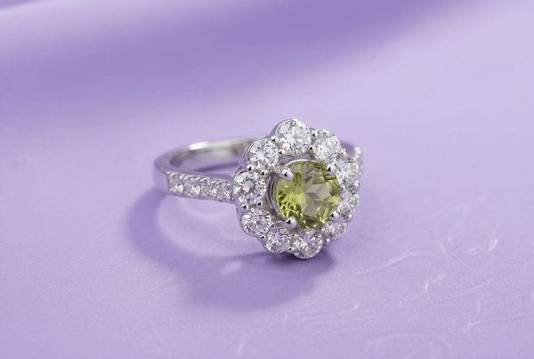 Natural Citrine halo Ring in Sterling Silver by AME Jewellery. 