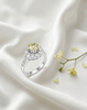 Natural Citrine halo Ring in Sterling Silver by AME Jewellery. 