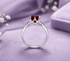 Natural Red Garnet Solitaire Ring in Sterling Silver - AME Jewellery