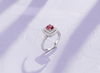 Natural Red Garnet double-square halo Ring in Sterling Silver by AME Jewellery.