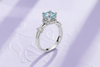 Nhẫn nữ Đá quý thiên nhiên Swiss Blue Topaz Split Shank Ring in Sterling Silver by AME Jewellery