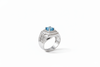 Nhẫn Nam Đá quý thiên nhiên Swiss Blue Topaz Men's Ring in Sterling Silver by AME Jewellery