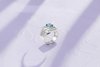 Nhẫn Nam Đá quý thiên nhiên Swiss Blue Topaz Men's Ring in Sterling Silver by AME Jewellery