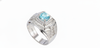 Nhẫn Nam Đá quý thiên nhiên Swiss Blue Topaz Men's Ring in Sterling Silver by AME Jewellery