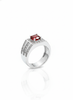 Natural Red Garnet Men's Ring in Sterling Silver