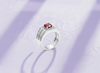 Natural Red Garnet Men's Ring in Sterling Silver