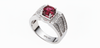 Nhẫn Nam Đá quý thiên nhiên Red Garnet Men's Ring in Sterling Silver by AME Jewellery