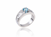 Nhẫn Nam Đá quý thiên nhiên Blue Topaz Men's Ring in Sterling Silver by AME Jewellery