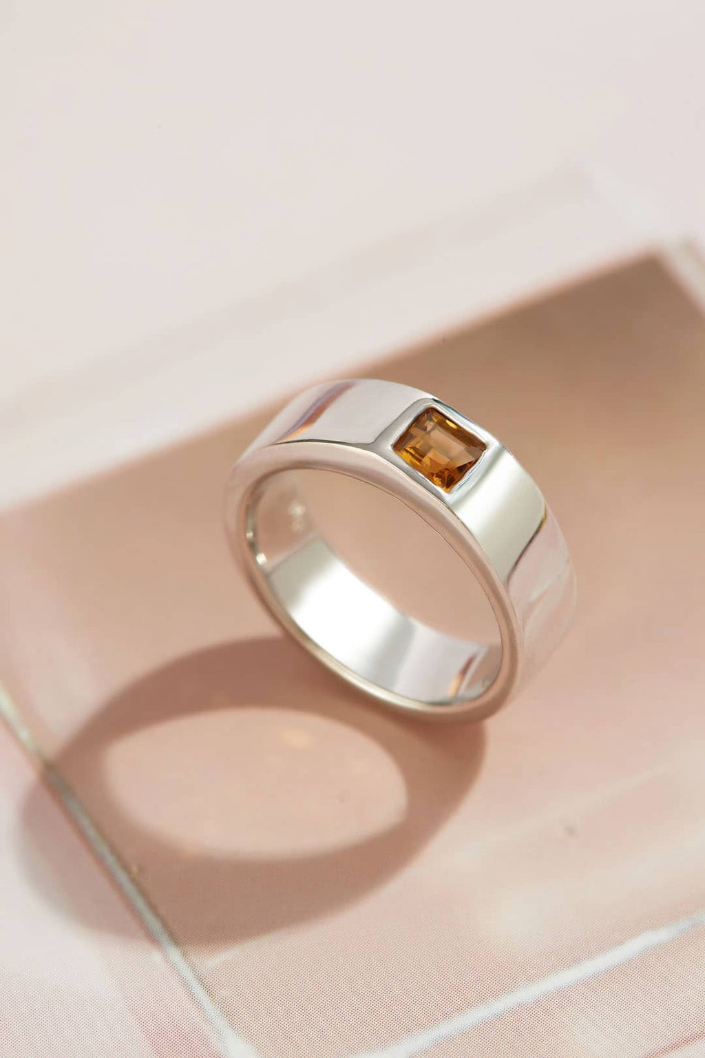 Nhẫn Nam Đá quý thiên nhiên Citrine Men's Ring in Sterling Silver by AME Jewellery