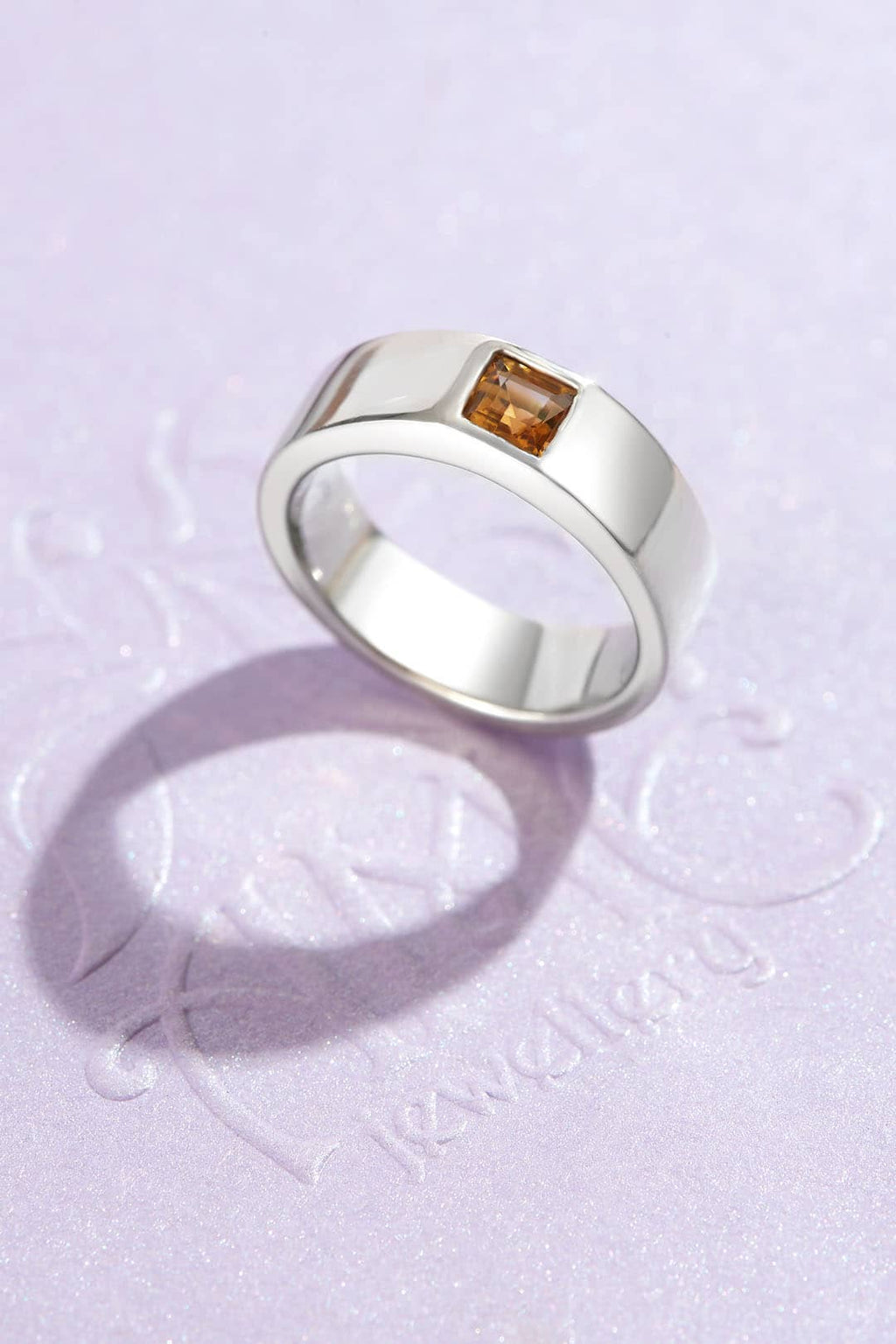 Nhẫn Nam Đá quý thiên nhiên Citrine Men's Ring in Sterling Silver by AME Jewellery