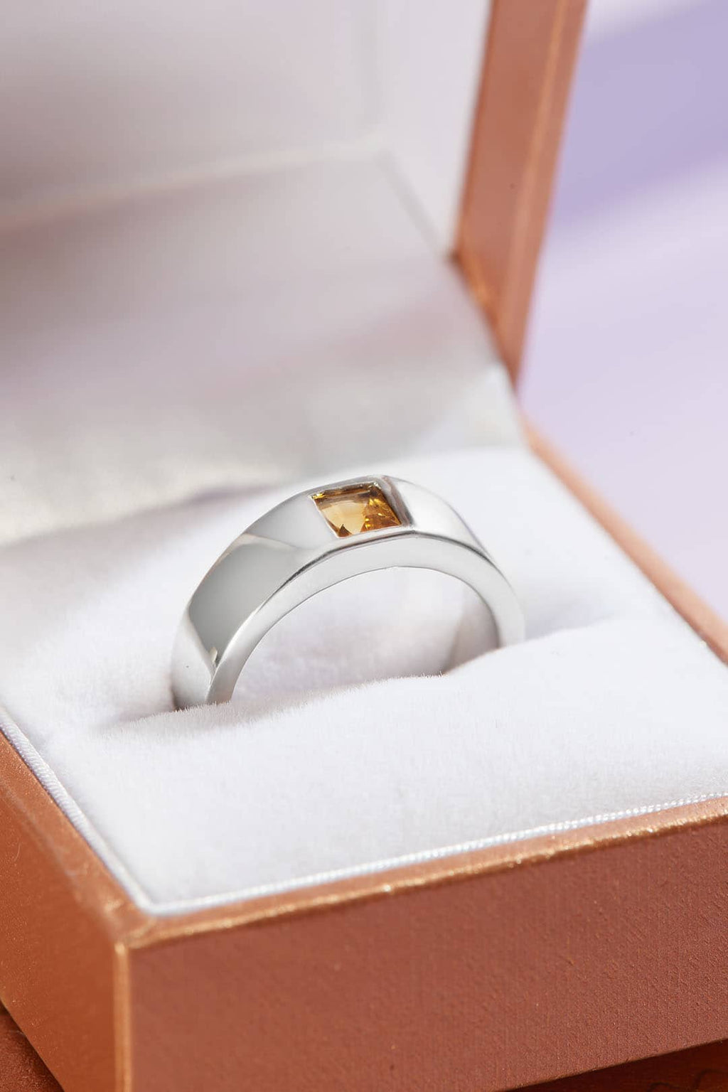 Nhẫn Nam Đá quý thiên nhiên Citrine Men's Ring in Sterling Silver by AME Jewellery