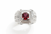 Natural Garnet Men's Ring in Sterling Silver by AME Jewellery. 