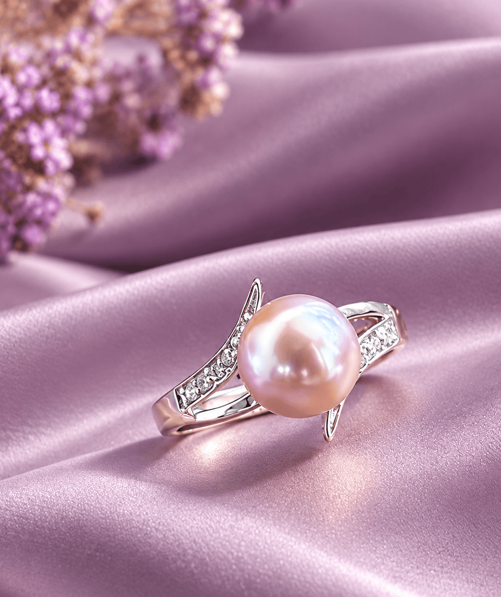 Nhẫn Ngọc trai nuôi nước ngọt lavender - AME Jewellery