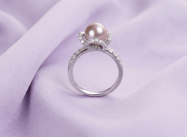 Lavender Freshwater Cultured Pearl Ring in Sterling Silver by AME Jewellery. Pearl is the birthstone for June and the gemstone for the 3rd and 30th wedding anniversaries. 