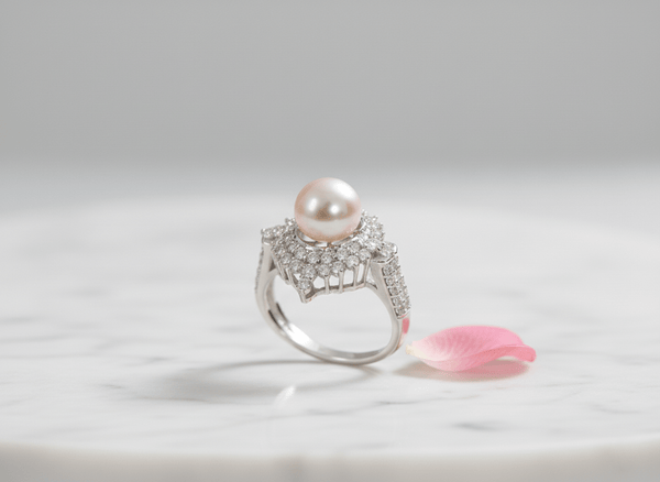 Nhẫn Ngọc trai Lavender Freshwater Pearl Flower Ring by AME Jewellery