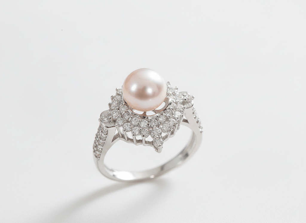 Nhẫn Ngọc trai Lavender Freshwater Pearl Flower Ring by AME Jewellery