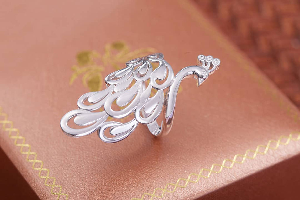 Nhẫn Nữ Chim Công Bạc | Peacock Silver Ring | AME Jewellery