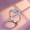 Natural Blue Topaz Bypass Ring in Sterling Silver by AME Jewellery