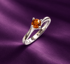 Nhẫn nữ đá quý tự nhiên Citrine 5mm - AME Jewellery
