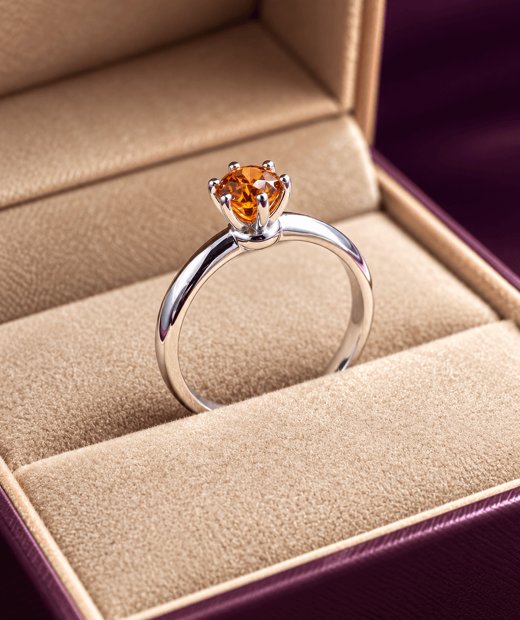 Nhẫn nữ Đá quý tự nhiên Citrine - AME Jewellery