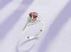 Nhẫn nữ Đá quý tự nhiên Red Garnet Ring in Sterling Silver by AME Jewellery