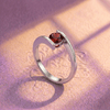 Natural Red Garnet Bypass Ring in Sterling Silver - AME Jewellery