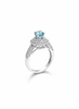 Natural Blue Topaz Three-Band Ring in Sterling Silver by AME Jewellery. 