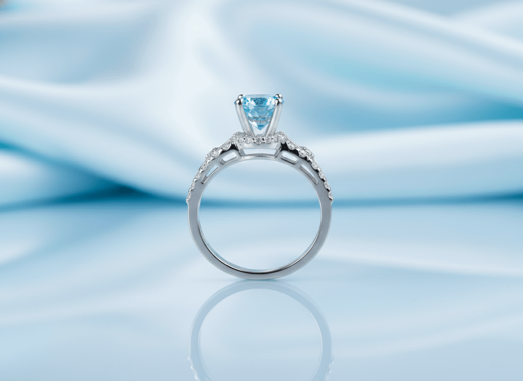 Nhẫn nữ Đá quý thiên nhiên Swiss Blue Topaz Ring in Sterling Silver by AME Jewellery