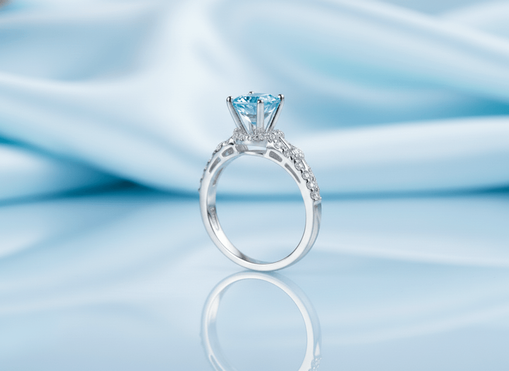 Nhẫn nữ Đá quý thiên nhiên Swiss Blue Topaz Ring in Sterling Silver by AME Jewellery