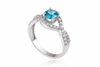 Nhẫn nữ Đá quý thiên nhiên Blue Topaz Twist Ring in Sterling Silver by AME Jewellery