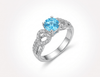 Natural Blue Topaz Twist Ring in Sterling Silver by AME Jewellery. 