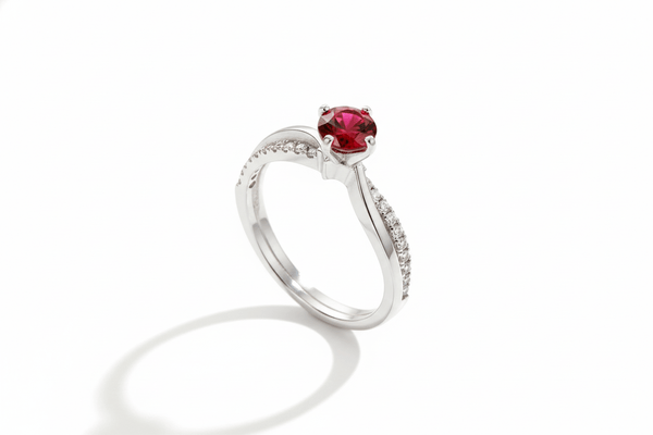 Natural Garnet Ring in Sterling Silver by AME Jewellery. 