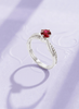 Natural Garnet Ring in Sterling Silver by AME Jewellery. 