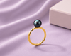 Nhẫn Vàng Ngọc trai Peacock Green Freshwater Pearl Gold Ring in 14K Yellow Gold by AME Jewellery