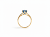 Natural Blue Topaz Twist Ring in 14K Yellow Gold by AME Jewellery.