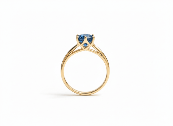 Natural London Blue Topaz Ring in 14K Yellow Gold - AME Jewellery